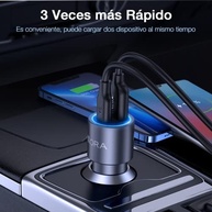 Carregador Veicular 38W USB-C PD/QC + Cabo Tipo C Incluso - Azul Rápido - imagem 4