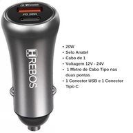 Carregador Veicular Turbo Hrebos com Cabo USB-C para iPhone 15: Potência e Segurança na Estrada - imagem 4