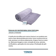 Toalha Microfibra Vonixx 40x60cm 350GSM: Acabamento Impecável e Proteção Total para Seu Veículo - imagem 3