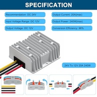 Conversor de Potência DC 12V para 24V - 10A Boost 240W Impermeável para Veículos - imagem 3
