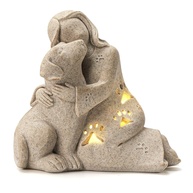 Presente de Memorial para Cães - Estátua de Anjo com Vela LED para Curar a Dor da Perda - imagem 1