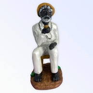Escultura Preto Velho em Resina 15 cm - Decoração Espiritual com Detalhes Exclusivos - imagem 1