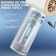 Ventilador Portátil LED Mini Turbofan 100 Níveis de Velocidade | 12h Bateria | Silencioso e Potente para Casa, Viagem e Escritório - imagem 5
