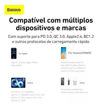 Carregador Baseus 20W U+C: Potência e Velocidade para Seu iPhone (Preto) - imagem 4