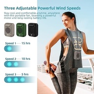 Ventilador Portátil CIVPOWER com Bateria 10000 mAh - 3 Velocidades, Clipe Duplo e Design Ergonômico - imagem 4