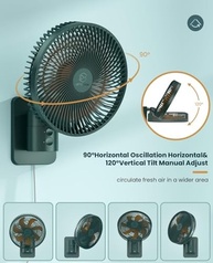 Ventilador Oscilante de Parede 20" com Controle Remoto, 4 Velocidades e Inclinação Ajustável - Ultra Silencioso - imagem 3