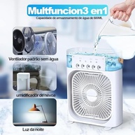 Mini Ar Condicionado Portátil com Umidificação e Luz LED - 3 Velocidades + Tanque 600ml - imagem 1