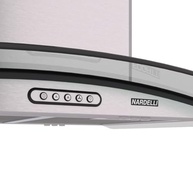 Coifa Exaustor Ilha Vidro Curvo 75cm Inox Nardelli - 4 a 6 Bocas, 220V, LED, 3 Velocidades - imagem 4