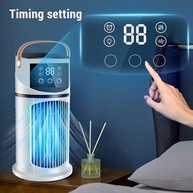 Ar Condicionado Portátil com Umidificador e Luz Noturna | 6 Velocidades e 7 Cores - imagem 3
