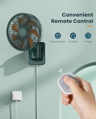 Ventilador Oscilante de Parede 20" com Controle Remoto, 4 Velocidades e Inclinação Ajustável - Ultra Silencioso - imagem 5
