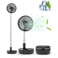 Ventilador Portátil Dobrável 4 Velocidades Recarregável USB - Mesa e Coluna Silencioso Branco - imagem 5