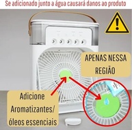 Ventilador Portátil Mesa 3 Velocidades + Mini Ar Condicionado Umidificador com LED RGB - imagem 5