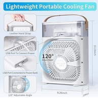 Ventilador Portátil com Umidificador e LED RGB - 3 Velocidades, USB, Bivolt - imagem 3