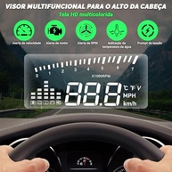 HUD Display Colorido: Velocímetro no Parabrisa com Alertas Inteligentes - imagem 4