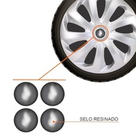 Jogo de Calotas Velox Silver Aro 14 para Renault Sandero, Logan, Clio e mais + Selo Resinado - imagem 3