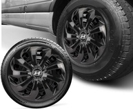 Jogo 4 Calotas Esportivas Velox Aro 14 Preto Brilhante para Hyundai HB20 Hatch e Sedan - imagem 4