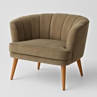 Poltrona Ergonômica Cappuccino para Sala de Espera | Tecido Veludo e Estrutura Resistente - imagem 1