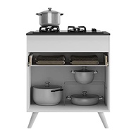 Balcão de Cozinha Moderno com Cooktop 70cm | Veneza Multimóveis Branco - imagem 5
