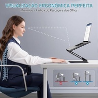 Suporte para Notebook com Cooler Ajustável - Base Ergonômica com Ventilação USB-C para 10-17.3" | Até 8Kg - imagem 3