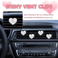 4 Clipes de Ventilação de Carro Coração com Strass Brilhante - Decoração Premium - imagem 5