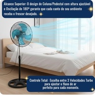 Ventilador de Coluna Oscilante 127V com 3 Velocidades Silencioso e Econômico - imagem 5