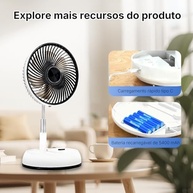 Ventilador de Mesa Dobrável Hivento com Bateria 5400mAh, Oscilante e Portátil com Controle Remoto - imagem 5