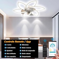 Ventilador de Teto com Luz LED Regulável 30" 6 Pás - Controle Remoto + App - imagem 3