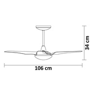 Ventilador de Teto Aliseu Slim Branco com Luminária LED 12W e Controle de Parede 127V - imagem 4