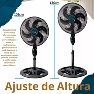 Ventilador de Coluna Solaris 6 Pás Turbo Ultra Potente 75W – Refresque seu Ambiente com Estilo - imagem 3