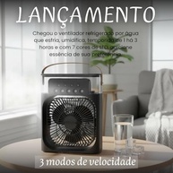 Ventilador Umidificador 4 em 1 Portátil com LED 7 Cores e Tanque 180ML - imagem 3