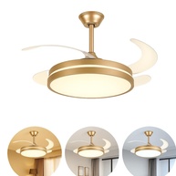 Ventilador de Teto Retrátil Infinity Dourado Disoma 78W – LED Multicolor Dimerizável 3000K/4000K/6500K – Controle Remoto – Ultra Silencioso – INMETRO + ANATEL - imagem 1