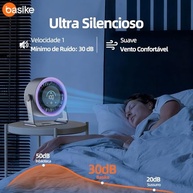 Basike Ventilador de Mesa USB 3 Velocidades Super Silencioso Portátil Roxo - imagem 5