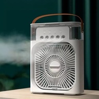 Mini Ventilador Climatizador Umidificador Portátil com LED RGB e 3 Velocidades - Refresque seu Ambiente - imagem 3