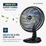 Ventilador de Mesa Mondial Super Turbo 8 Pás 140W - Potência e Silêncio para Ambientes Frescos - imagem 4