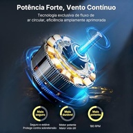Ventilador de Mesa Hivento 20cm com Bateria 15000mAh - Potente, Portátil e Versátil para Casa e Acampamento - imagem 5