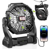 Ventilador de Acampamento 2 em 1 com Luz LED e Bateria 10400mAh - Ideal para Viagens, Piqueniques e Caminhadas - imagem 1