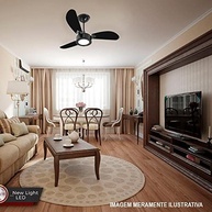 Ventilador de Teto New Light LED 3 Pás Preto 127V - Moderno e Silencioso | Venti Delta - imagem 3