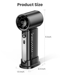 Koonie Ventilador Portátil Turbo 19.000 RPM - 100 Velocidades, 12h Bateria, Display Digital - imagem 3