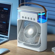Mini Ventilador de Mesa com Função Ar Condicionado Portátil USB - Climatizador e Umidificador com Luz LED Bivolt - imagem 2