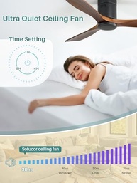 Ventilador de Teto Sofucor 52" Madeira Maciça | Controle Remoto, Silencioso, Moderno - imagem 3