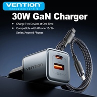 Vention GaN 30W: Carregador Rápido para iPhone e Mais! - imagem 1