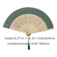 Ventoinha Dobrável de Sedu de Bambu 38cm - Leque Clássico Feminino para Festas e Decoração - imagem 4