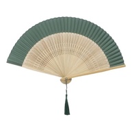 Ventoinha Dobrável de Sedu de Bambu 38cm - Leque Clássico Feminino para Festas e Decoração - imagem 2