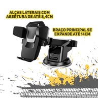 Suporte de Celular para Carro Premium: Ventosa Reforçada, Trava Antiqueda e Rotação 360° - imagem 4