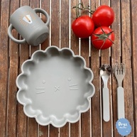 DRYZ Kit Prato de Silicone com Ventosa e Talheres Cute Musgo - Segurança e Estilo na Alimentação Infantil - imagem 3