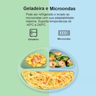 Pratinho Bebê com Ventosa e Divisórias em Silicone - Segurança e Organização nas Refeições (Verde) - imagem 3
