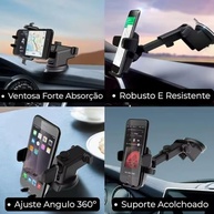 Suporte Universal Carro Ventosa 360° Braço Telescópico - Segurança e Praticidade - imagem 4