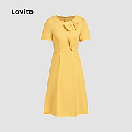 Lovito Vestido Amarelo Elegante com Laço – Ideal para Primavera e Verão - imagem 2