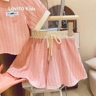 Conjunto de Shorts Rosa Lovito Kids: Moda Verão! - imagem 2
