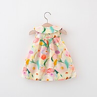 Vestido Floral para Menina + Bolsa Presente – Ideal para Festa de Aniversário no Verão - imagem 1